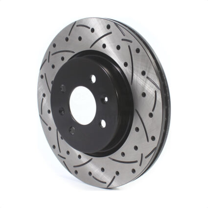 Front Coated Drilled Slotted Disc Brake Rotor (1 Piece Only) DS1-980979 For Kia Rio Hyundai Accent