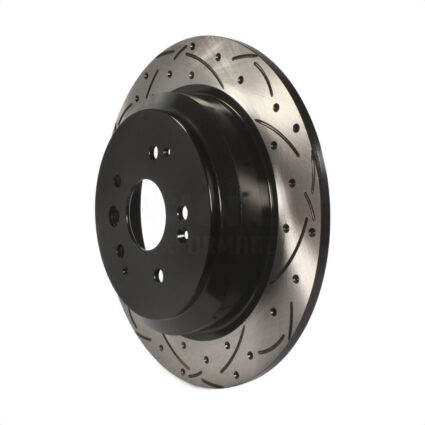 Rear Coated Drilled Slotted Disc Brake Rotor (1 Piece Only) DS1-981064 For 2014-2016 Acura MDX