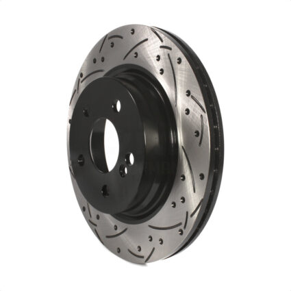 Rear Coated Drilled Slotted Disc Brake Rotor (1 Piece Only) DS1-981165 For Mercedes-Benz C300 C350
