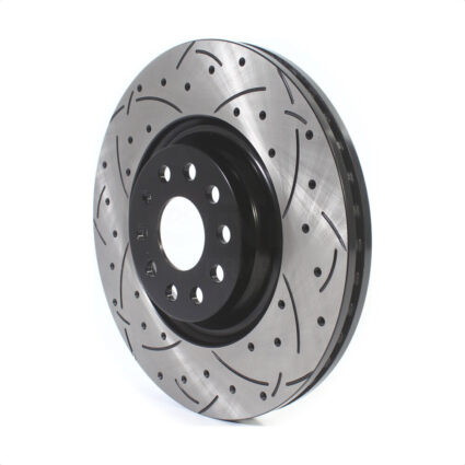 Front Coated Drilled Slotted Disc Brake Rotor (1 Piece Only) DS1-981914 For Volkswagen Tiguan Jetta