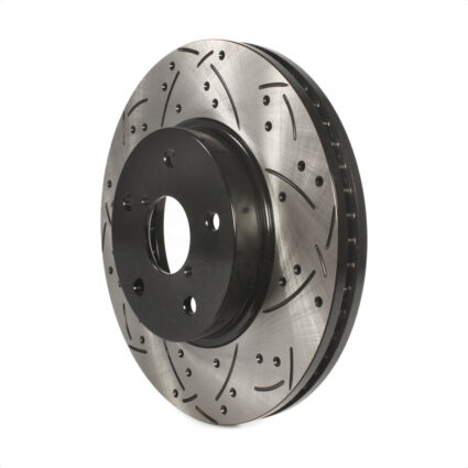 Front Coated Drilled Slotted Disc Brake Rotor (1 Piece Only) DS1-981957 For 15-19 Subaru Legacy 2.5L