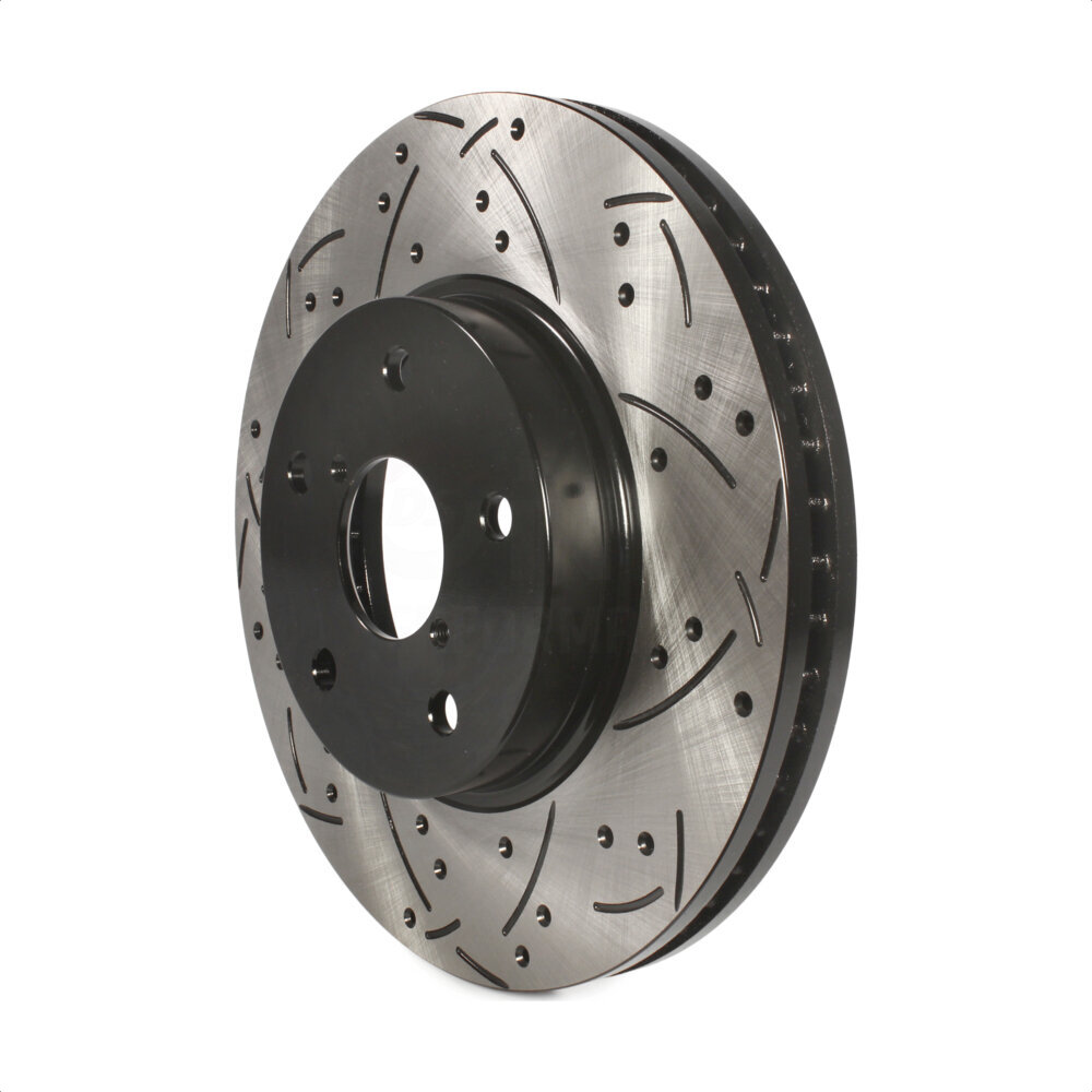 Front Coated Drilled Slotted Disc Brake Rotor (1 Piece Only) DS1-981957 For 15-19 Subaru Legacy 2.5L