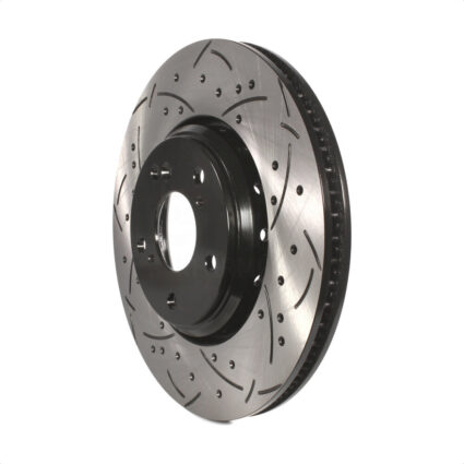 Front Coated Drilled Slotted Disc Brake Rotor (1 Piece Only) DS1-982055 For Honda Civic Accord Acura