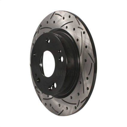 Rear Coated Drilled Slotted Disc Brake Rotor (1 Piece Only) DS1-982073 For Honda Civic Insight