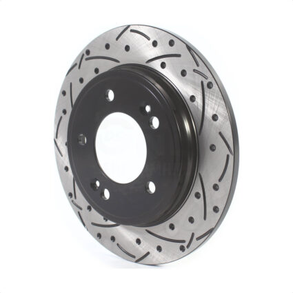 Rear Coated Drilled Slotted Disc Brake Rotor (1 Piece Only) DS1-982143 For Hyundai Elantra Kia Forte