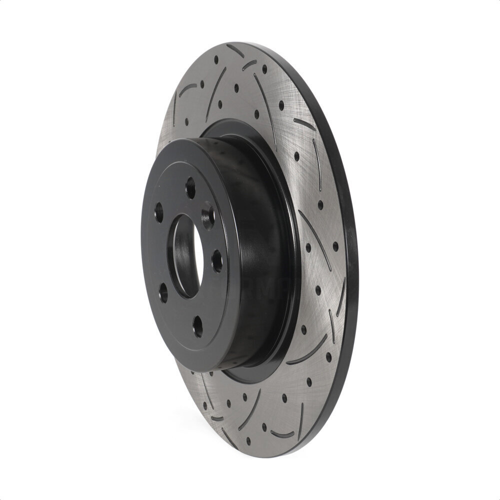 Rear Coated Drilled Slotted Disc Brake Rotor (1 Piece Only) DS1-982163 For Land Rover Range Evoque