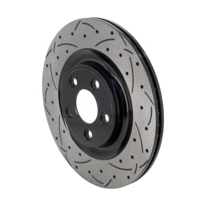 Rear Coated Drilled Slotted Disc Brake Rotor (1 Piece Only) DS1-982340 For Jaguar F-Type XJ