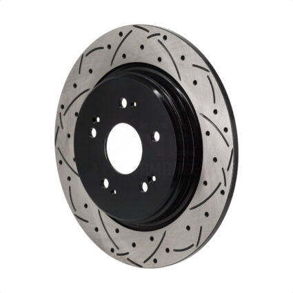 Rear Coated Drilled Slotted Disc Brake Rotor (1 Piece Only) DS1-982434 For Acura RDX Honda HR-V