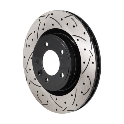 Rear Coated Drilled Slotted Disc Brake Rotor (1 Piece Only) DS1-982437 For Land Rover Range Sport