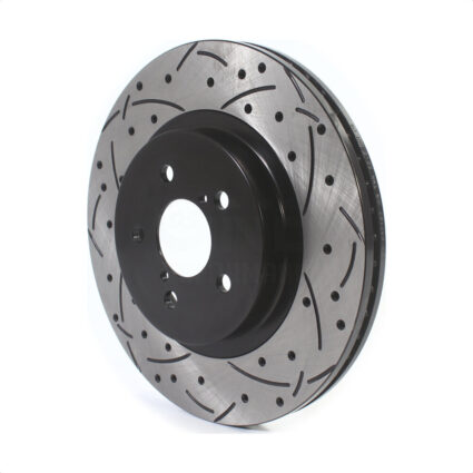 Front Coated Drilled Slotted Disc Brake Rotor (1 Piece Only) DS1-982487 For Subaru Crosstrek Impreza