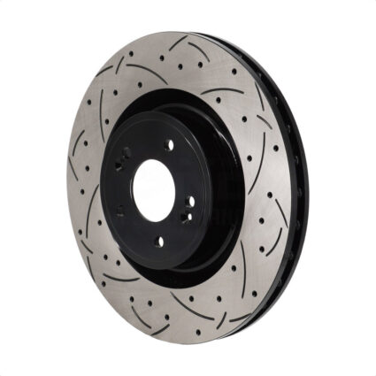 Front Coated Drilled Slotted Disc Brake Rotor (1 Piece Only) DS1-982547 For Genesis G70 Kia Stinger