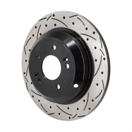 Rear Coated Drilled Slotted Disc Brake Rotor (1 Piece Only) DS1-982548 For Genesis G70 Kia Stinger