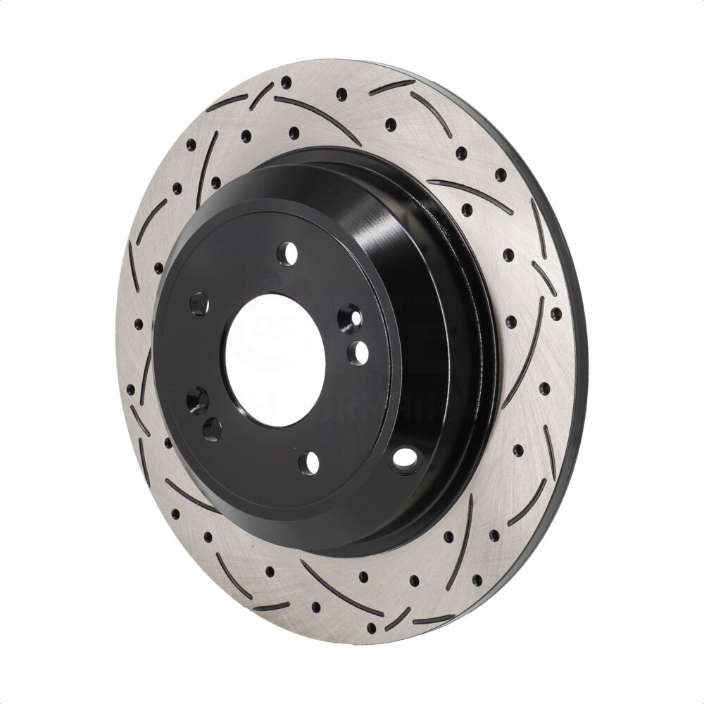 Rear Coated Drilled Slotted Disc Brake Rotor (1 Piece Only) DS1-982548 For Genesis G70 Kia Stinger