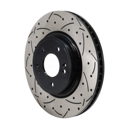 Front Coated Drilled Slotted Disc Brake Rotor (1 Piece Only) DS1-982549 For Genesis G70 Kia Stinger