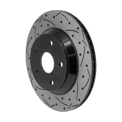 Rear Coated Drilled Slotted Disc Brake Rotor (1 Piece Only) DS1-982566 For Subaru Forester Crosstrek