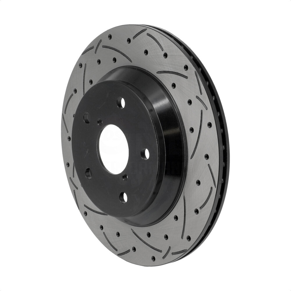 Rear Coated Drilled Slotted Disc Brake Rotor (1 Piece Only) DS1-982566 For Subaru Forester Crosstrek