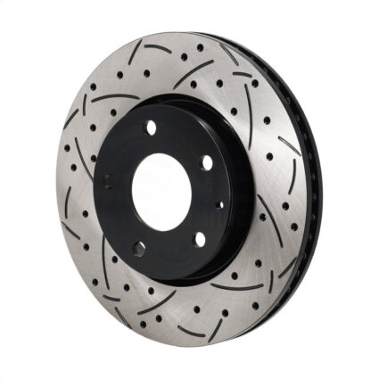 Front Coated Drilled Slotted Disc Brake Rotor (1 Piece Only) DS1-982612 For Mazda 3 Sport FWD