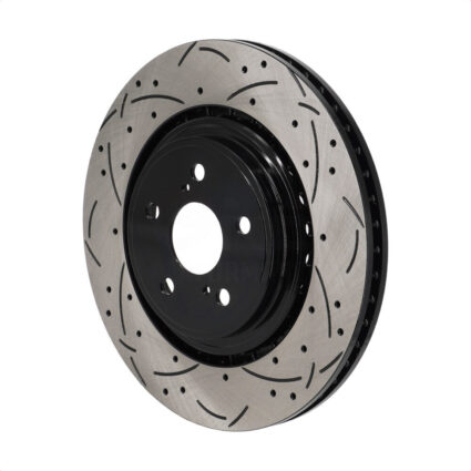Front Coated Drilled Slotted Disc Brake Rotor (1 Piece Only) DS1-982707 For Toyota Highlander Lexus