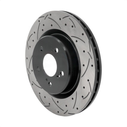 Front Coated Drilled Slotted Disc Brake Rotor (1 Piece Only) DS1-982753 For 2021-2023 Acura TLX 2.0L