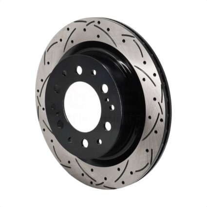 Rear Coated Drilled Slotted Disc Brake Rotor (1 Piece Only) DS1-982853 For Toyota Tundra Sequoia