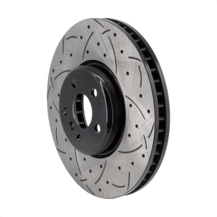 Front Left Coated Drilled Slotted Disc Brake Rotor (1 Piece Only) DS1-DS8426 For BMW X5 330i xDrive