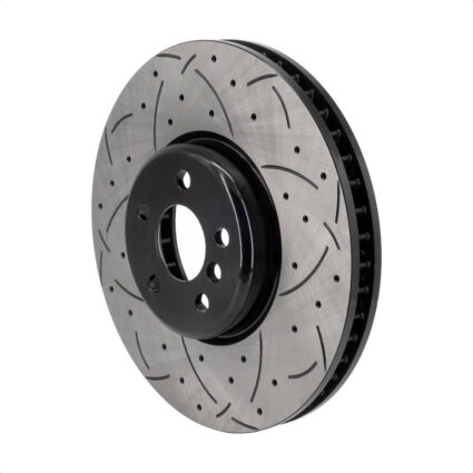 Front Right Coated Drilled Slotted Disc Brake Rotor (1 Piece Only) DS1-DS8427 For BMW X5 330i xDrive