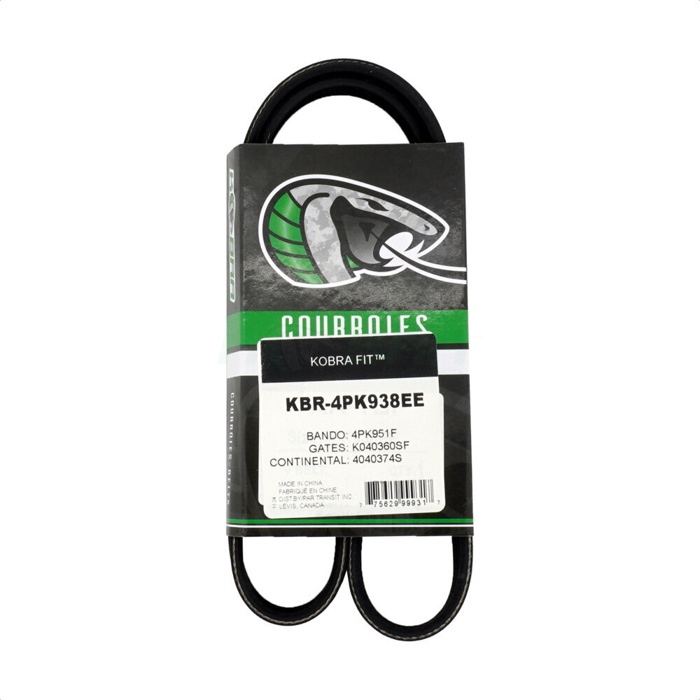 Power Steering Serpentine Belt KBR-4PK938EE For Ford Edge Chrysler Sebring Lincoln MKX Dodge Avenger