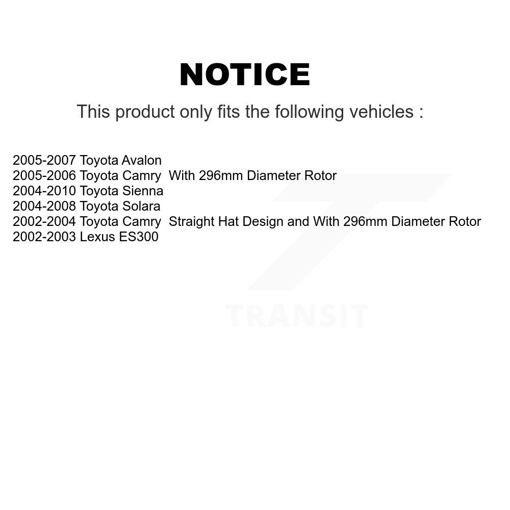 Front Coated Disc Brake Rotor (1 Piece Only) GCR-980077 For Toyota Sienna Camry Solara Avalon Lexus - Image 2