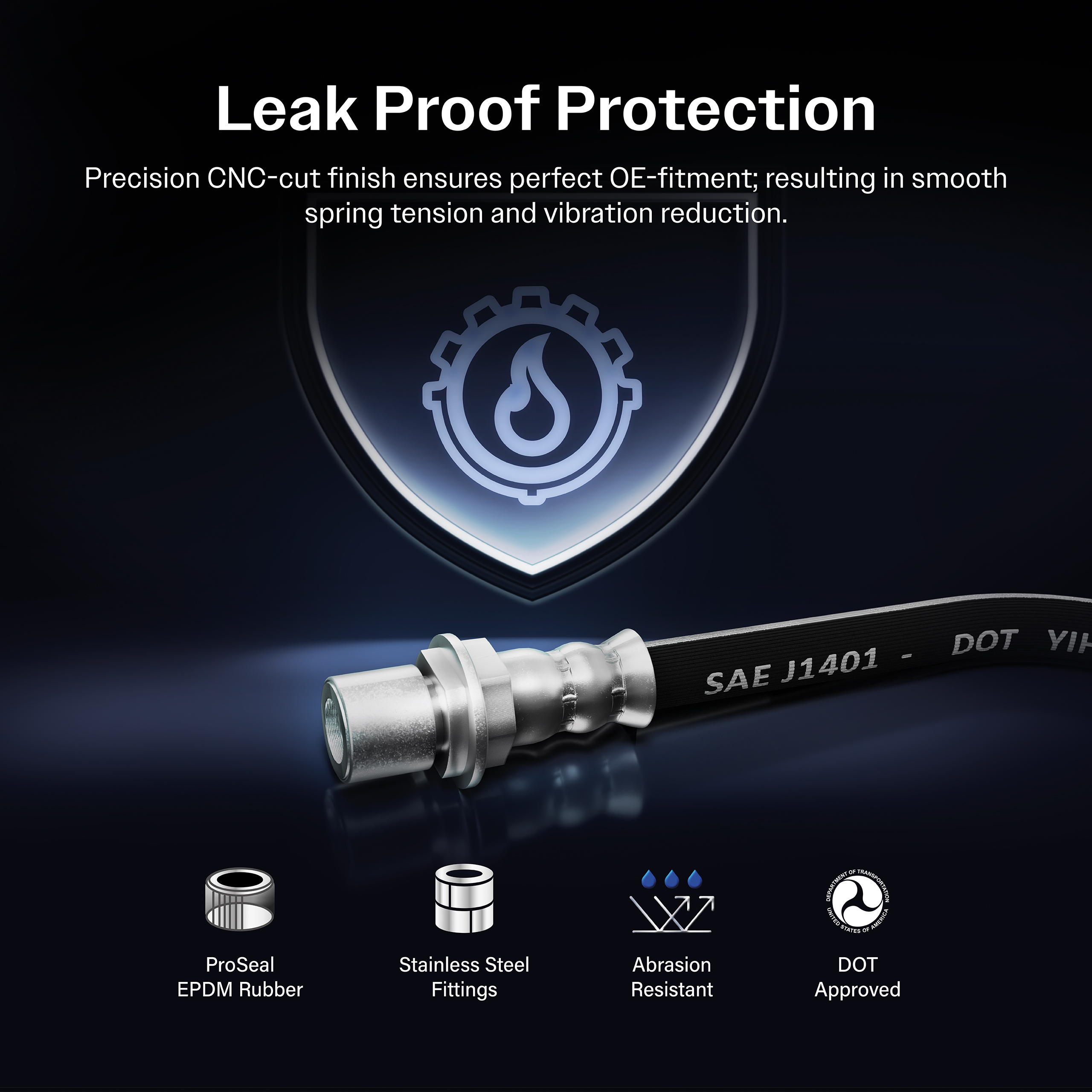 Brake Hydraulic Hose 12-H621133 For Toyota Corolla Matrix Pontiac Vibe Highlander - Image 5