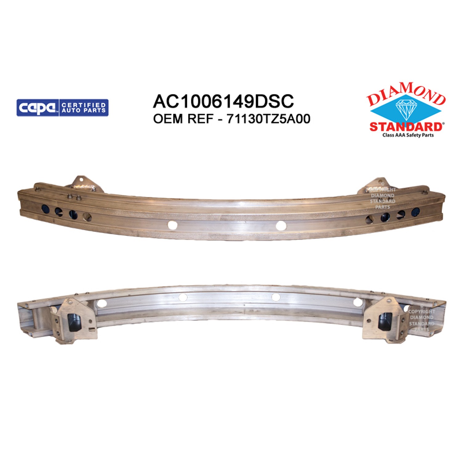 Bumper Cover Reinforcement Front CAPA for Acura MDX Honda Pilot