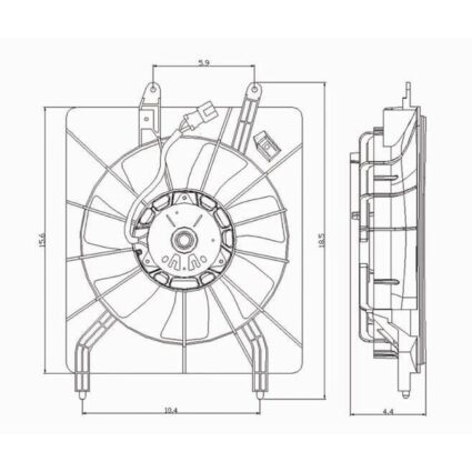 A/C Condenser Fan Assembly Includes Motor/Blade & Shroud for Acura TSX 2004–2005