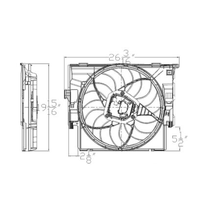 Engine Cooling Fan Assembly w/o M Sport Package Luxury Package Sport Package M Sport Package Modern Package w/SULEV Sedan for BMW 328i 328i xDrive 428i 428i Gran Coupe 335i 335i GT xDrive 340i 435i 435i Gran Coupe ActiveHybrid 3 M235i M235i xDrive 228i 228i xDrive