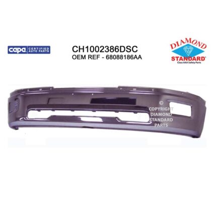 Bumper Face Bar Front w/o Sport Pkg w/Fog Lamps Chrome CAPA for Ram 1500 Dodge Ram 1500