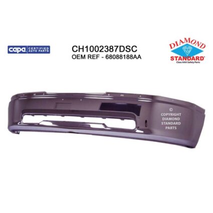 Bumper Face Bar Front w/o Sport Pkg w/o Fog Lamps Chrome CAPA for Ram 1500 Dodge Ram 1500