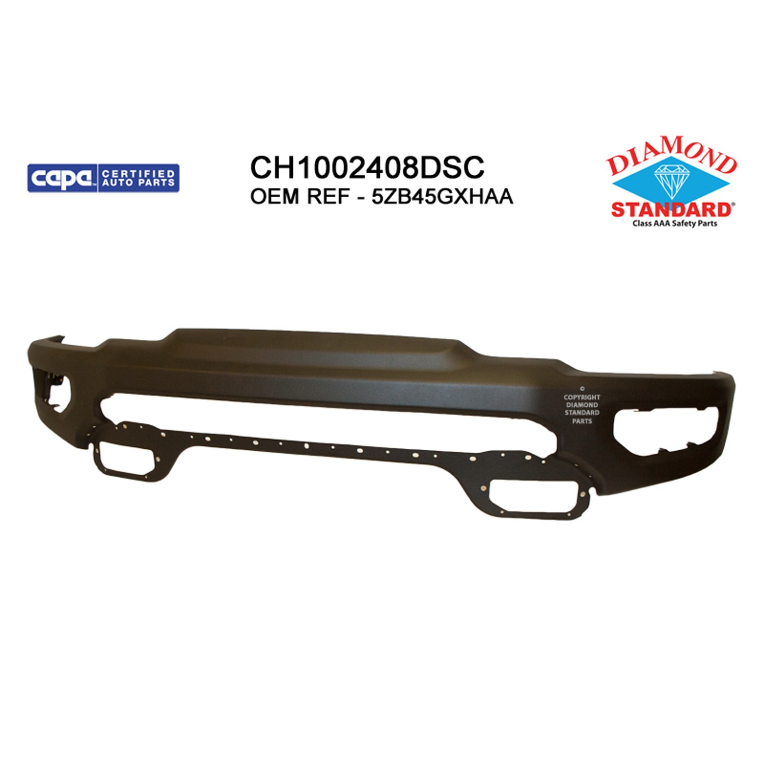 Bumper Face Bar Front CAPA for Ram 1500 Rebel 2019–2024