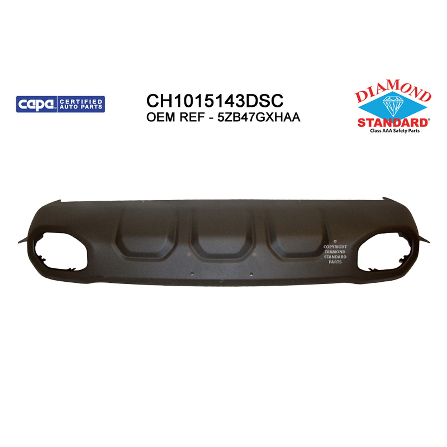 Bumper Cover Front Lower Black CAPA for Ram 1500 Rebel TRX TRX Launch Edition 2019–2024