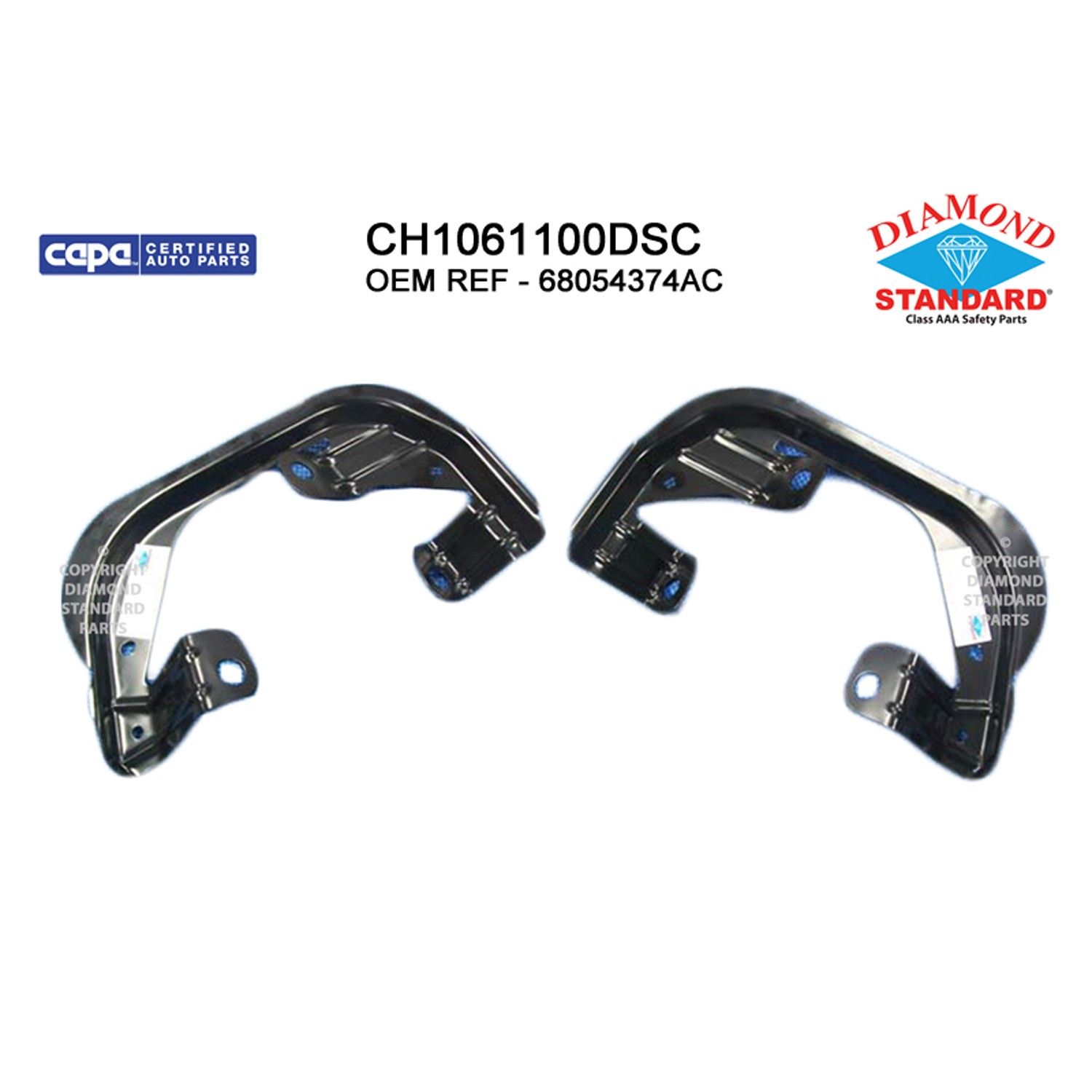 Bumper Bracket Set Front Fog Lamp Bracket Kit CAPA for Dodge Ram 2500 Ram 3500 Ram 1500 Ram 1500 2500 3500