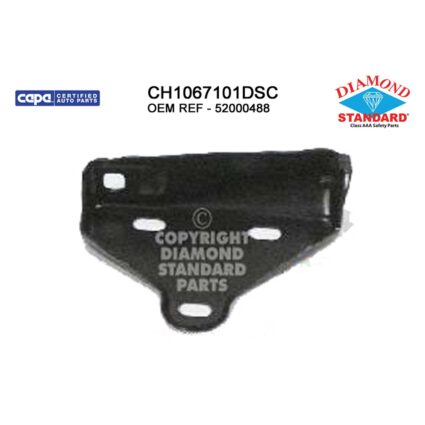 Bumper Bracket Front Right w/o Tow Hook Mounting Arm CAPA for Jeep Cherokee Wagoneer