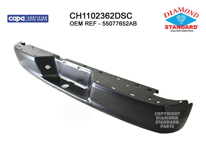 Bumper Face Bar Rear Step Type Argent CAPA for Dodge Dakota Mitsubishi Raider Ram Dakota