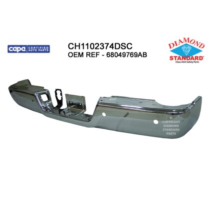 Bumper Face Bar Rear w/o Dual Exhaust w/Parking Sensor Chrome CAPA for Dodge Ram 2500 Ram 3500 Ram 1500 Ram 1500 2500 3500 1500 Classic