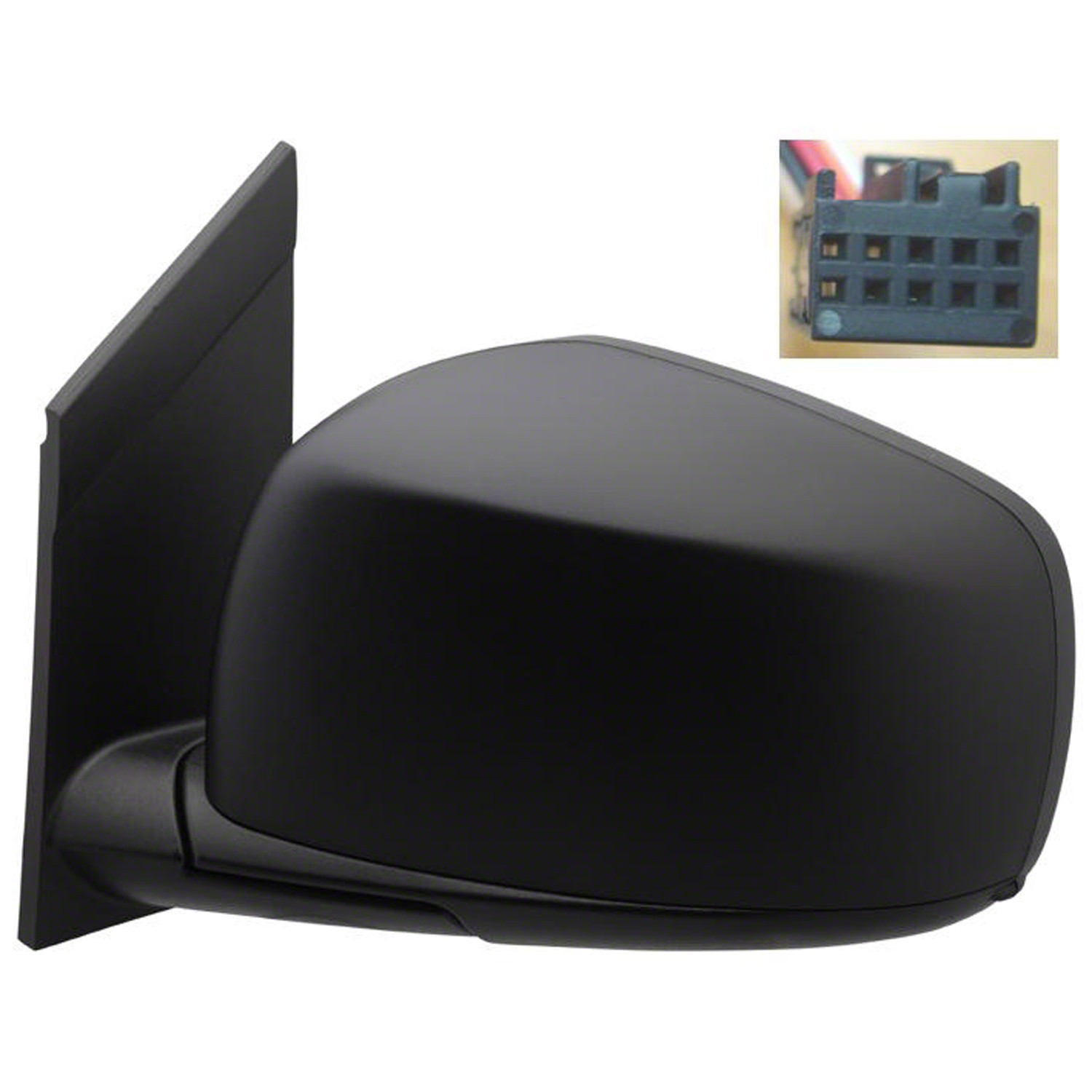 Door Mirror Assembly Left Power Heated Textured Black for Chrysler Town & Country Dodge Grand Caravan