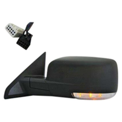 Door Mirror Assembly Left Power Heated w/Signal Lamps Black for Dodge Ram 1500 2009