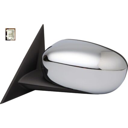 Door Mirror Assembly Left Power Heated Non-Folding w/o Memory Chrome for Chrysler 300 Dodge Charger