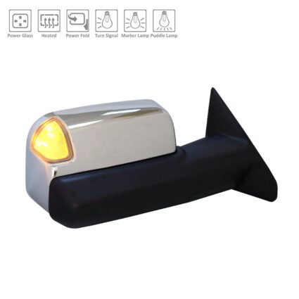 Door Mirror Right w/Towing Pkg w/o Blind Spot Sensor w/o Surround View w/o Memory Chrome for Ram 2500 3500