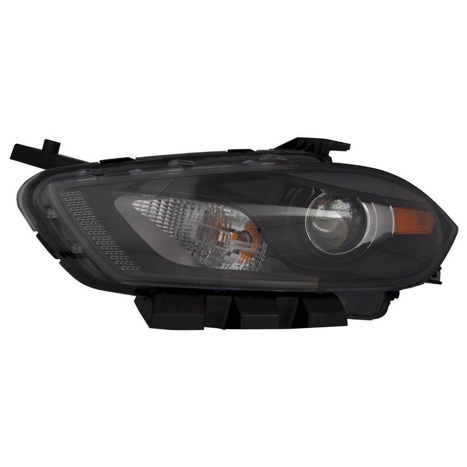 Headlight Lens Housing Left Halogen Black Bezel CAPA for Dodge Dart 2016