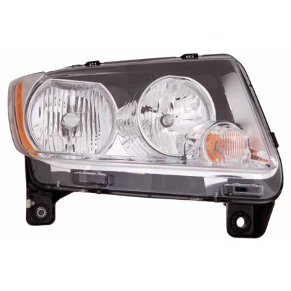 Headlight Lens Housing Right Halogen w/o Leveling CAPA for Jeep Compass 2011–2013