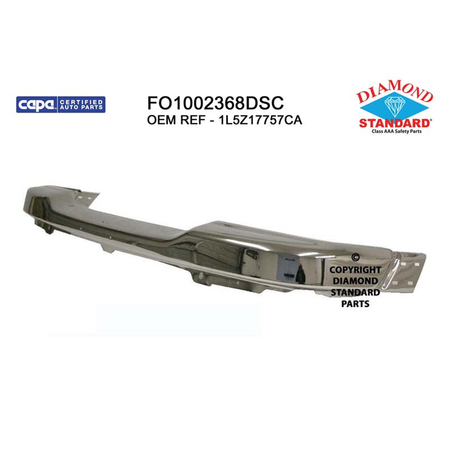 Bumper Face Bar Front Chrome CAPA for Ford Ranger XLT 2001–2005