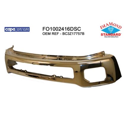 Bumper Face Bar Front w/o Bumper End Caps Chrome CAPA for Ford F-250 Super Duty F-350 Super Duty