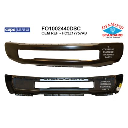 Bumper Face Bar Front w/o Fog Lamps w/o Fender Flares Argent CAPA for Ford F-250 Super Duty F-350 Super Duty