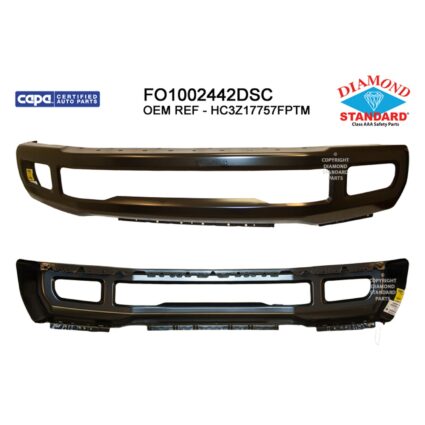 Bumper Face Bar Front w/Fog Lamps w/o Fender Flares CAPA for Ford F-250 Super Duty F-350 Super Duty